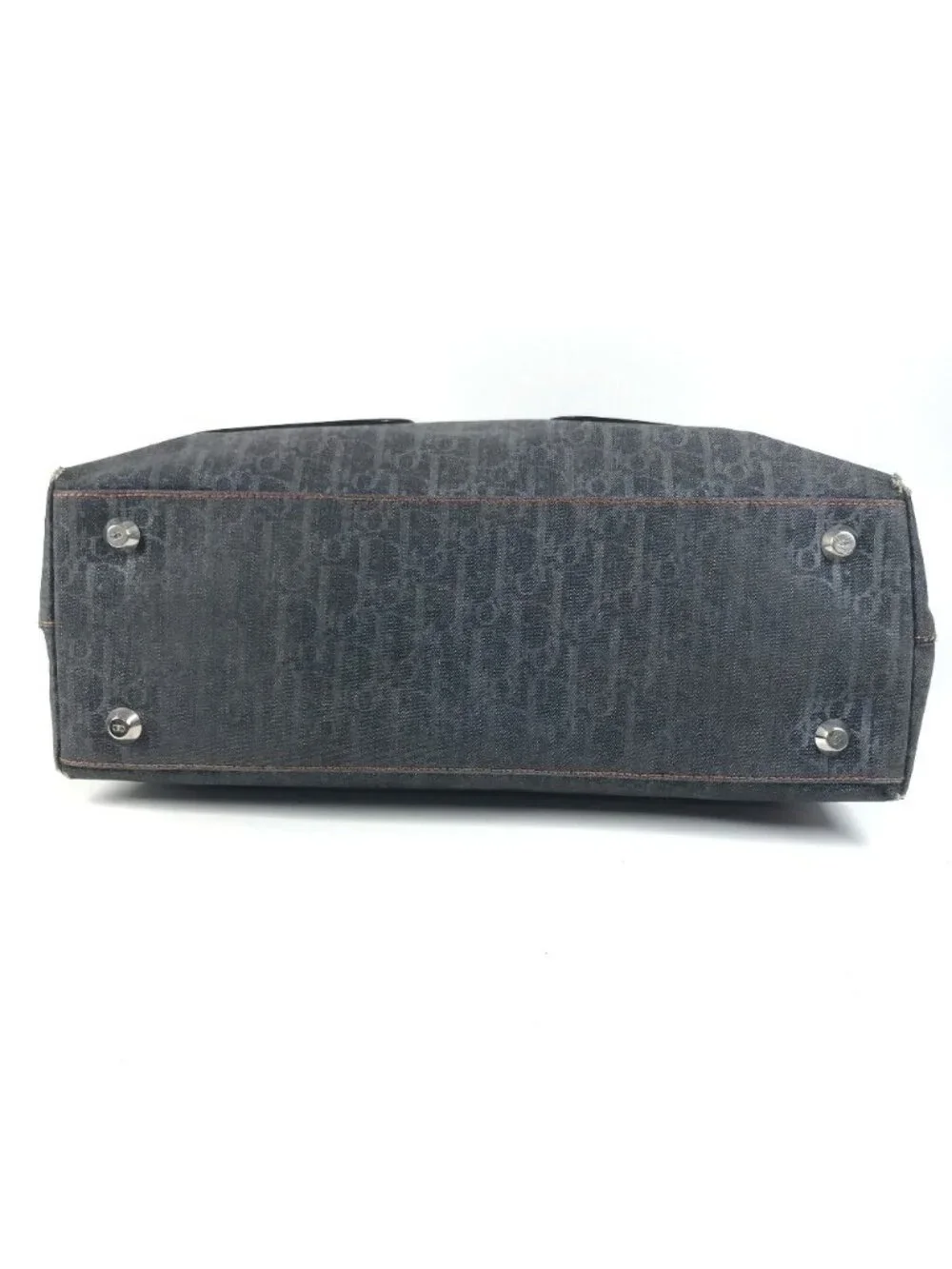 Dior Handbag Trotter Logo Denim Leather Blue